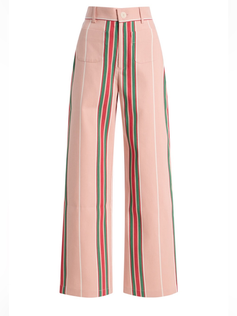 LA VESTE Women's Pink Exclusive La Isla Pippi Cotton Straight-Leg Pants